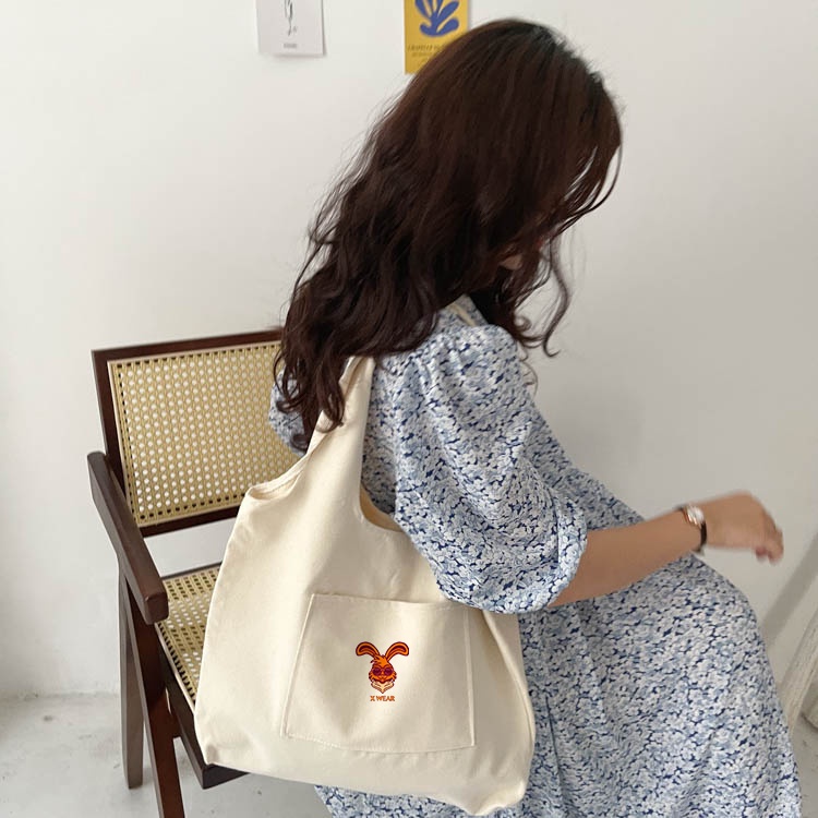 Túi tote, túi vải canvas phong cách Hàn quốc hàng dày Loại 1