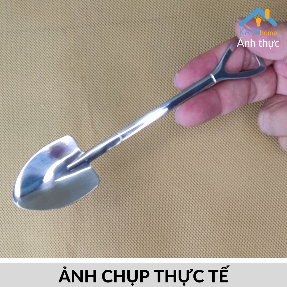 Thìa muỗng Inox hình Xẻng phong cách ăn đồ tráng miệng và trang trí mã 20103