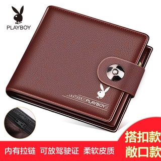 Ví da mềm đa năng phối khóa gài thời trang cao cấp cho nam Playboy If3a