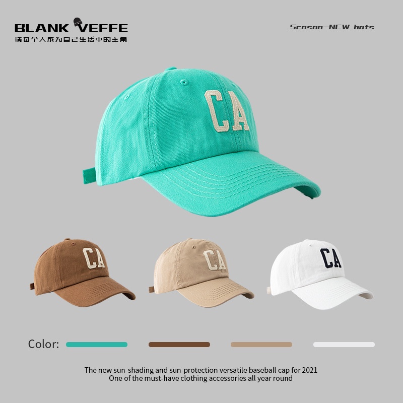 Baseball cap children's spring and summer Korean style ins trendy versatile internet celebrity CA letter face-showing small casual couple peaked cap