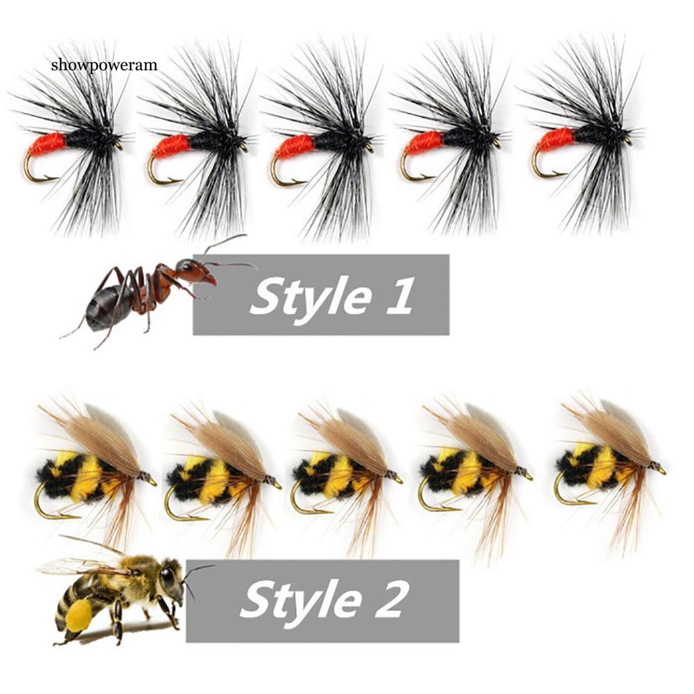 Set 10 mồi câu cá giả hình côn trùng chuyên nghiệp