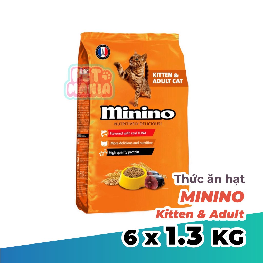 [NGUYÊN THÙNG] 6 túi hạt Minino 1.3kg [7.8kg]