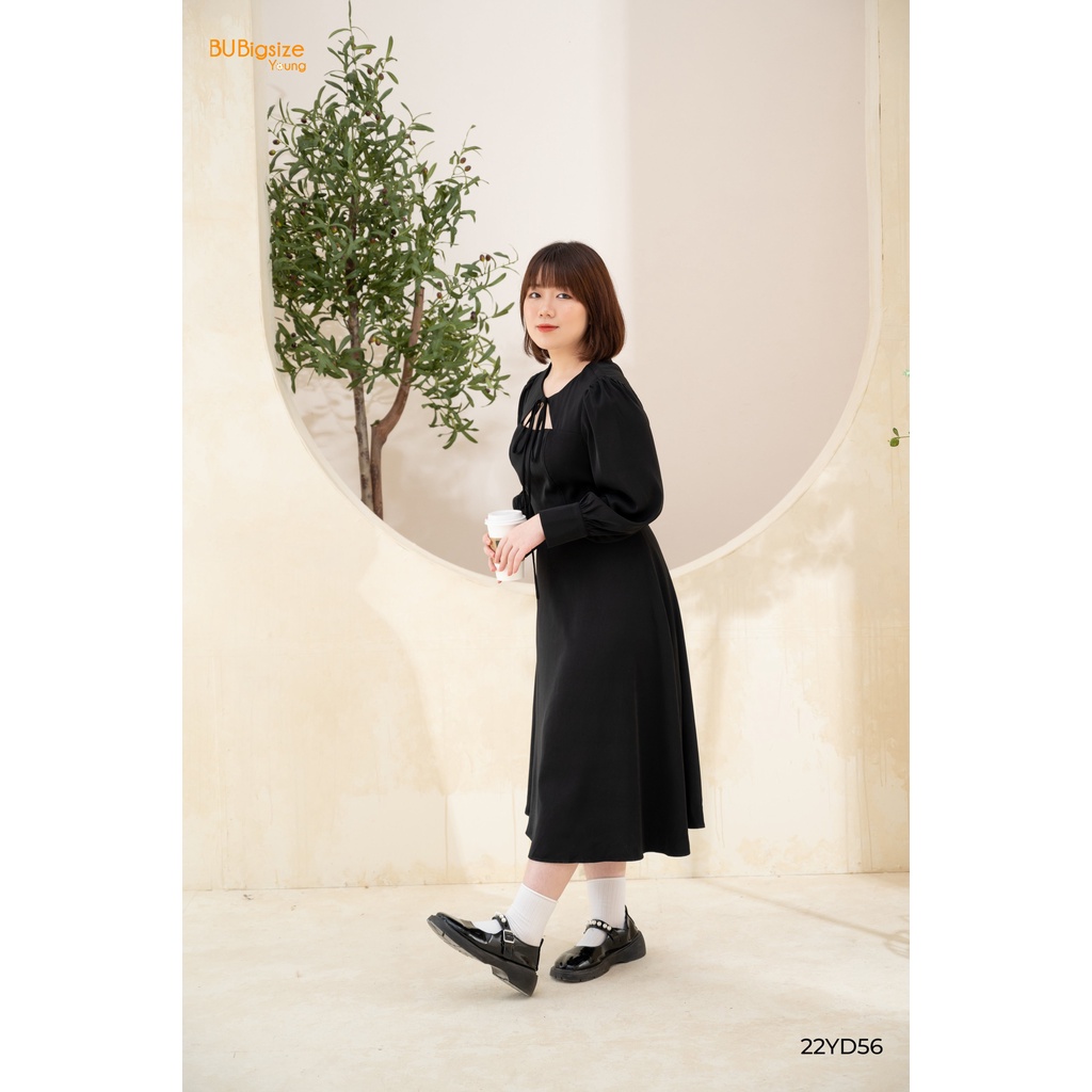 Đầm dáng xòe buộc dây BIGSIZE (55kg đến 95kg) - 22YD56 - [BU Bigsize Young]