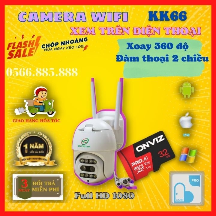 [combo siêu hời] Camera CARECAM CC5022/KK66 hãng ONVIZ siêu zoom 10X mẫu mới bảo hành 12 tháng