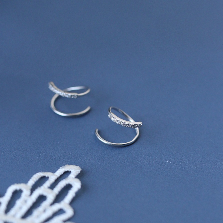 Bông tai dáng tròn kiểu dáng đơn giản phong cách Hàn Quốc A717