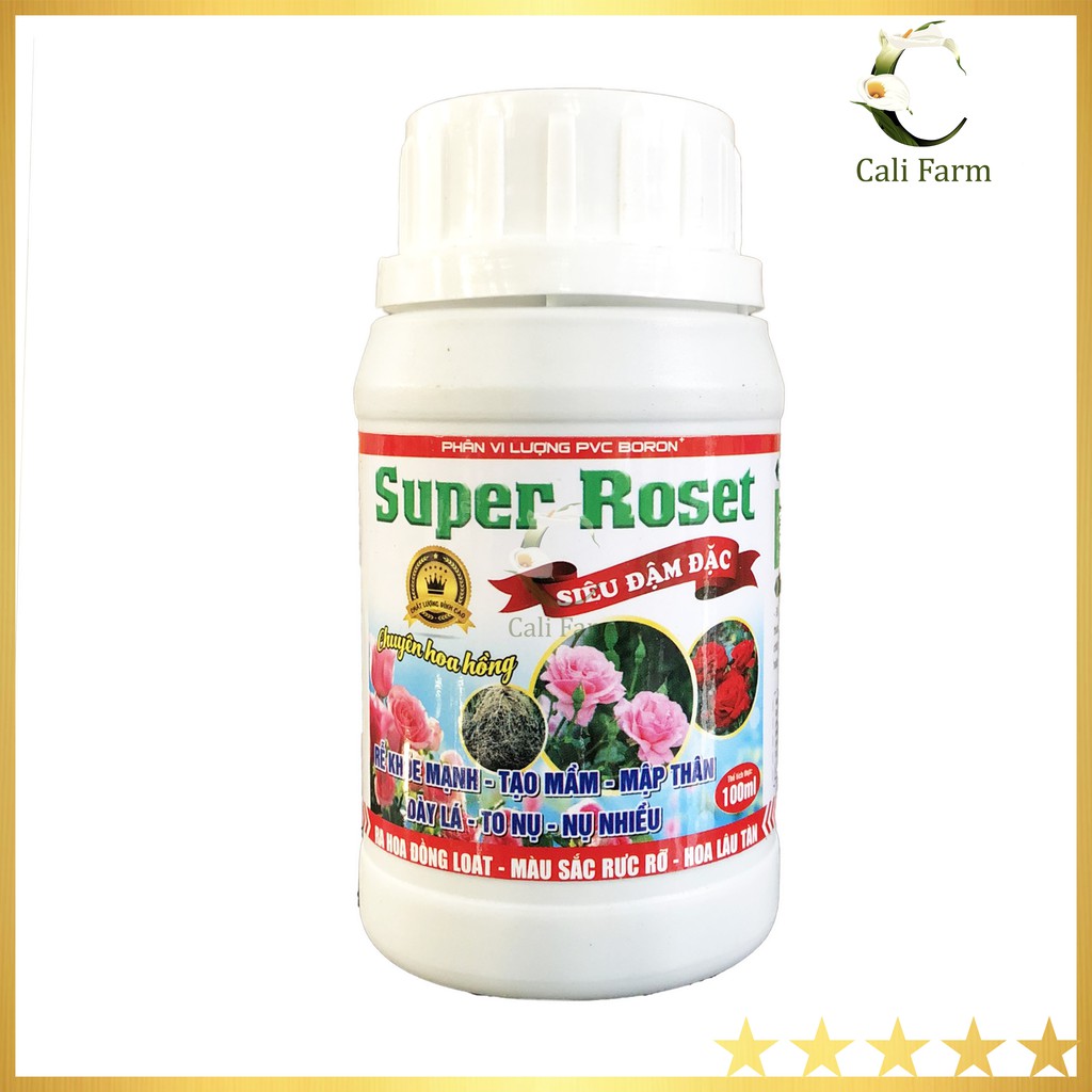 Phân Bón Chuyên Dùng Hoa Hồng SUPER ROSET  100ml Rễ khỏe - Tạo Mầm - Mập Thân - Dày Lá - To Nụ - Nụ Nhiều - Màu Sắc đẹp