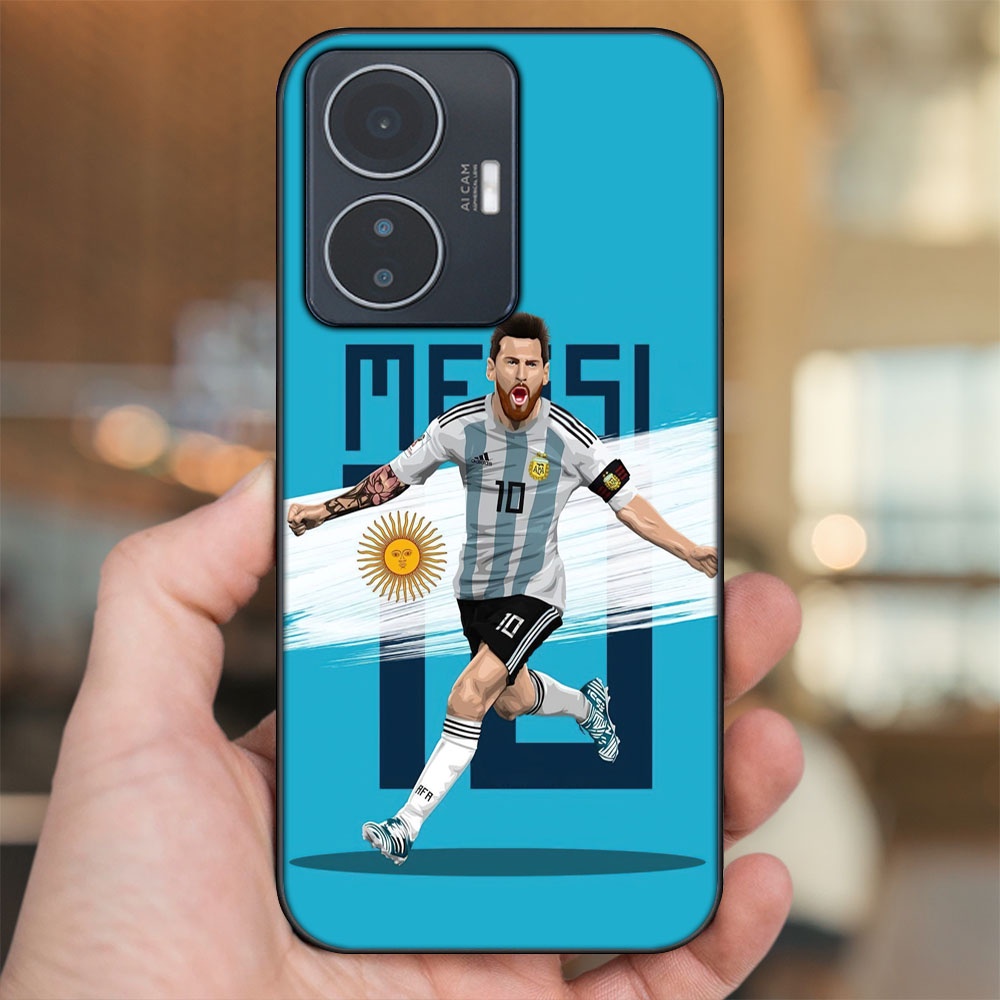 Ốp lưng Vivo Y55 2022 viền đen in hình Lionel Messi Barcelona PSG