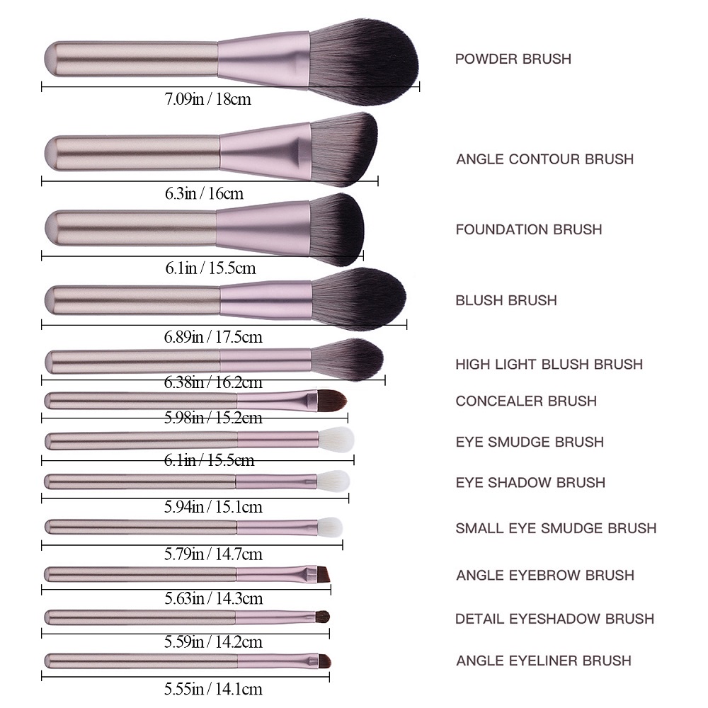 Set 12 Cọ Trang Điểm Chuyên Nghiệp Chất Lượng Cao
