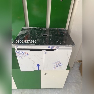 Tủ nhựa Lavabo PVC vân đá size 60x42 + Mặt Đá (Ship Hoả Tốc tại HCM) CHỐNG THẤM NƯỚC