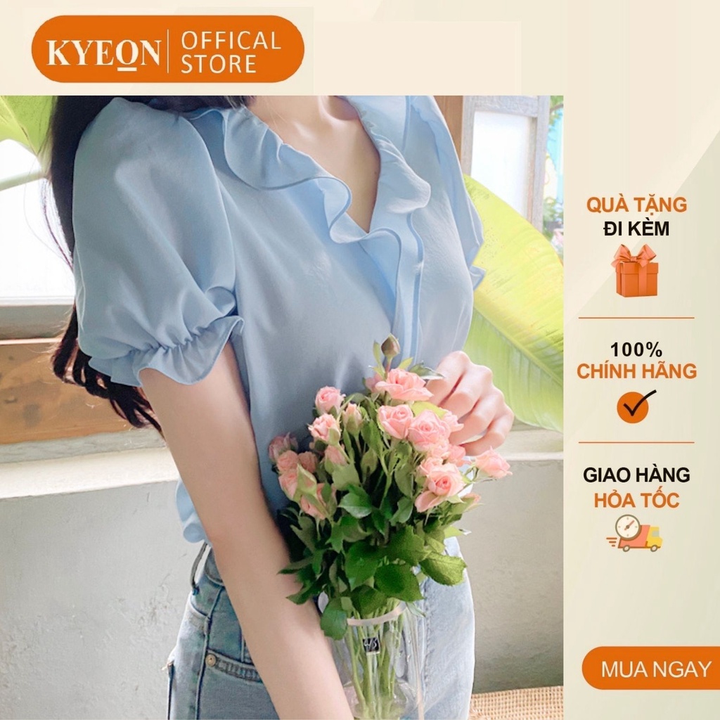 Sơ mi thời trang cồng sở nữ cổ bèo nhiều màu, Áo kiểu tay phồng ngắn, thời trang, nữ tính AA561