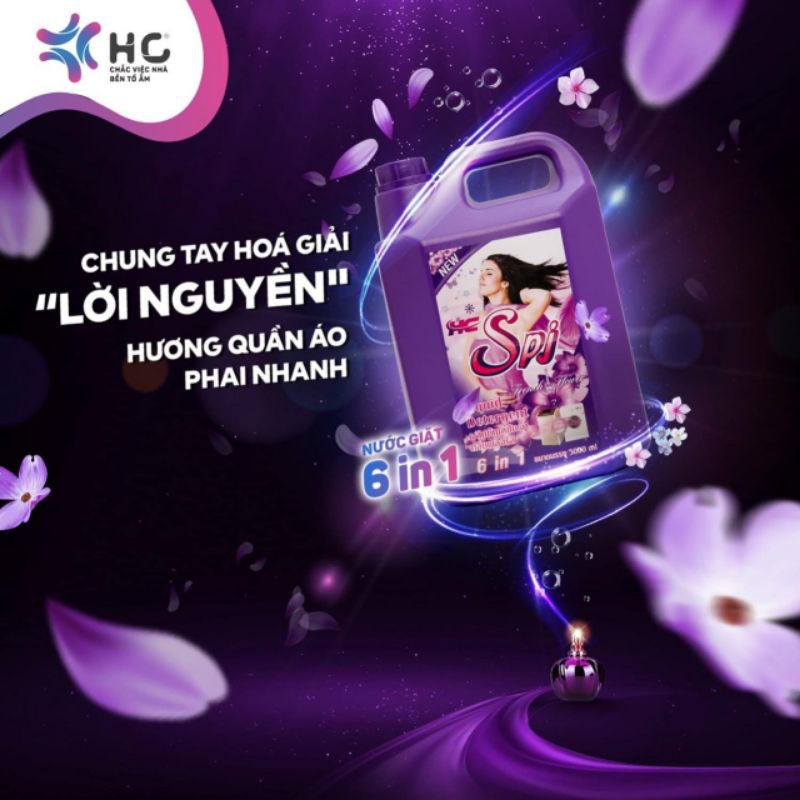 Combo 2 Can Nước giặt SPJ màu Tím 5000ml