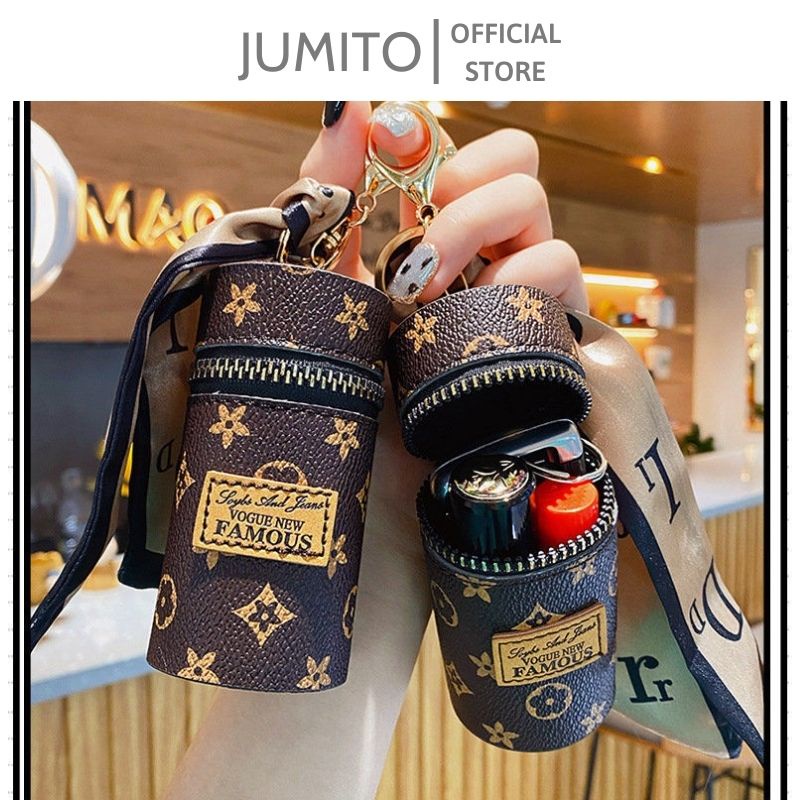 Túi xách nữ mini hộp L.V móc khóa đựng đồ tiện dụng phụ kiện trang trí hot trend JUMITO T1.048