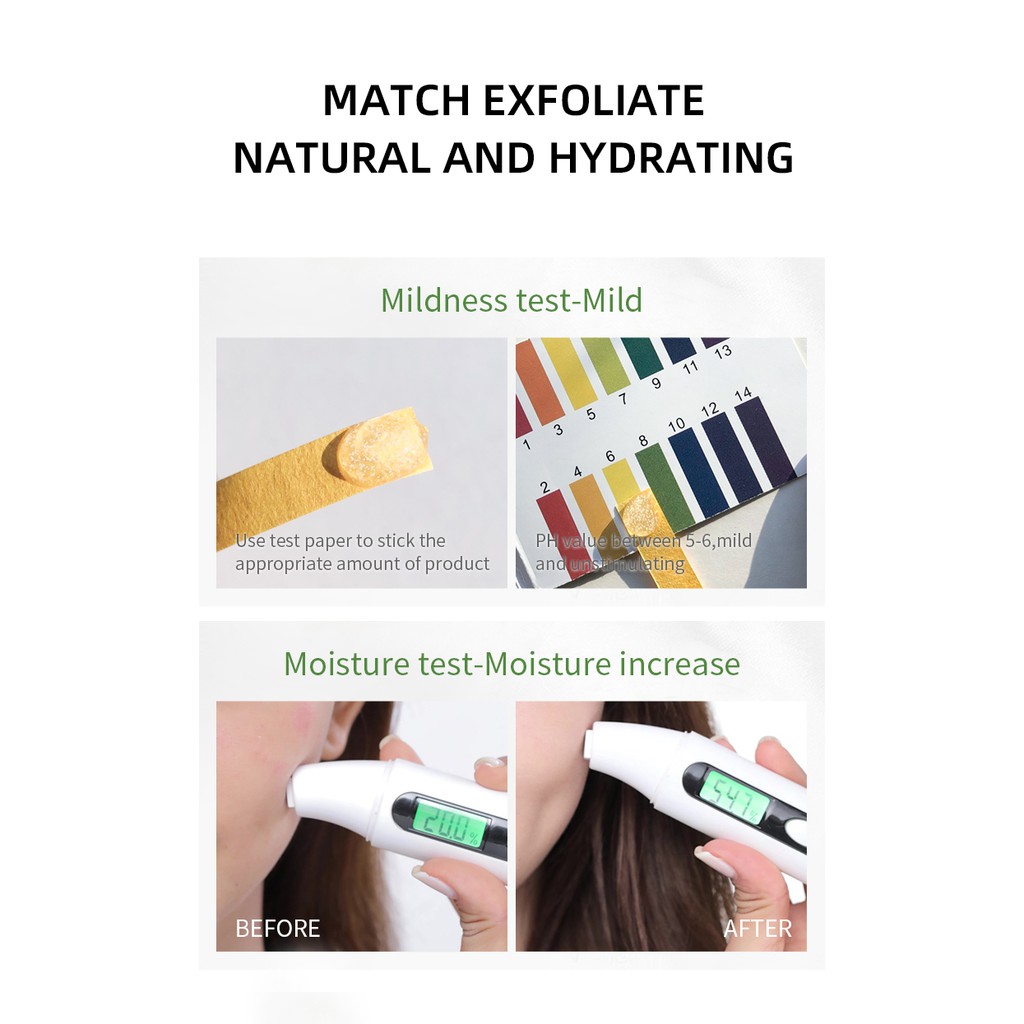 LAIKOU Matcha Facial Exfoliator Face Scrub Removal Natural Organic Face Peeling Exfoliating Gel Moisturizes Face Scrub Exfoliante Cream 60g