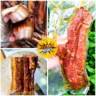 Ba chỉ thịt heo hun khói gác bếp TÂY BẮC 500g - ba rọi thịt lợn gác bếp SuperMint