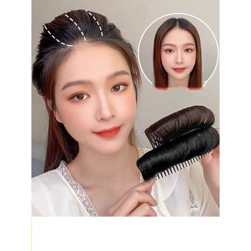 Tóc giả kẹp phồng chân tóc độn phồng mái cao cấp