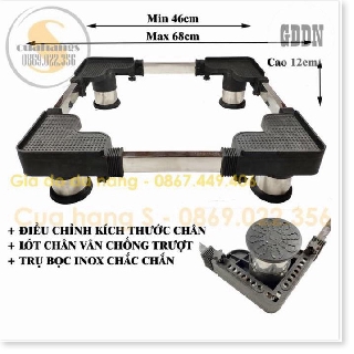 Chân kệ máy giặt tủ lạnh cao cấp trụ Inox siêu bền