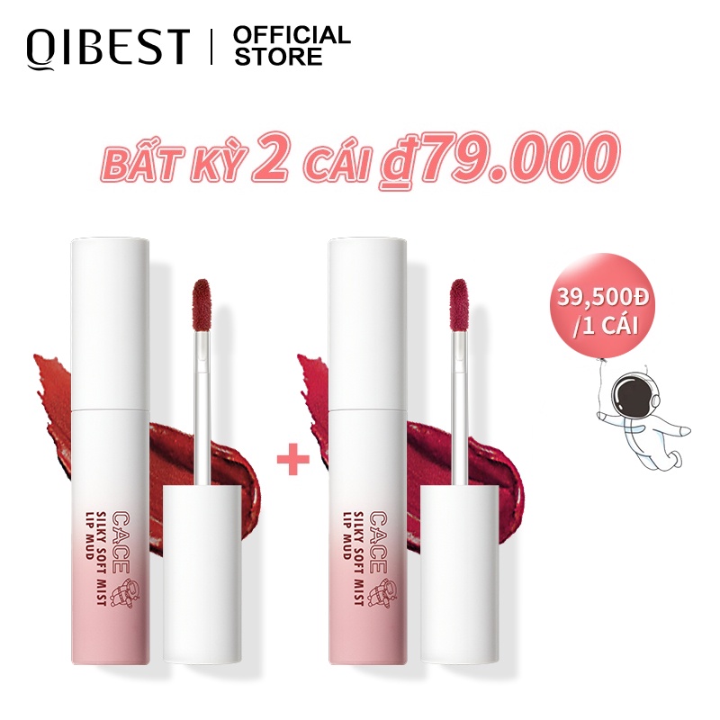 Son kem lì QIBEST mềm mượt trọng lượng nhẹ trang điểm lâu trôi 6 màu tùy chọn 3g