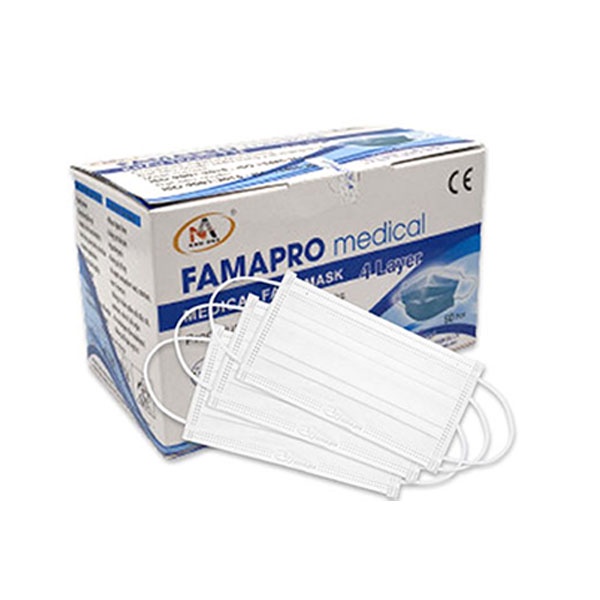 Khẩu Trang Cô Gái - Combo 3 Hộp Khẩu trang y tế 4 lớp kháng khuẩn Famapro (50 cái/ hộp )