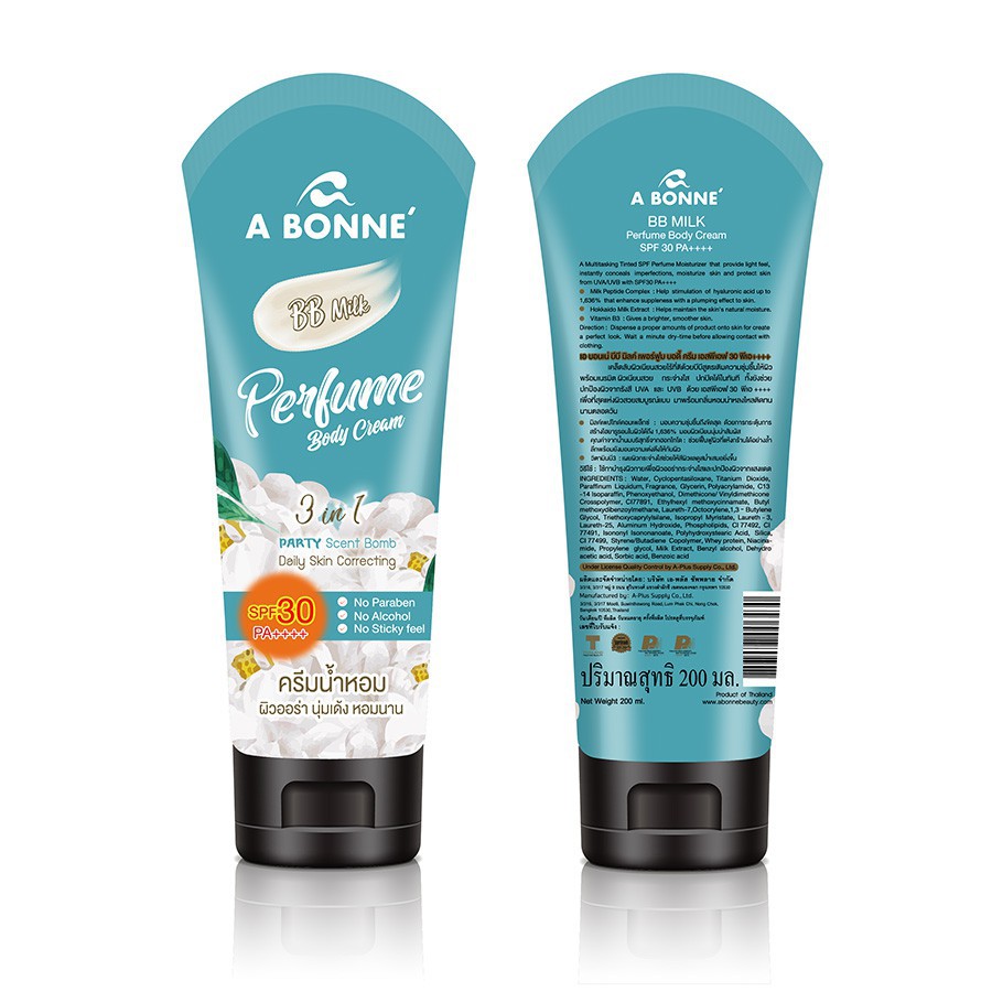 Kem Dưỡng Toàn Thân A Bonne' SPF30 - Perfume Body Cream (AA Arbutin, BB Milk) 200g - Nhập khẩu Thái Lan