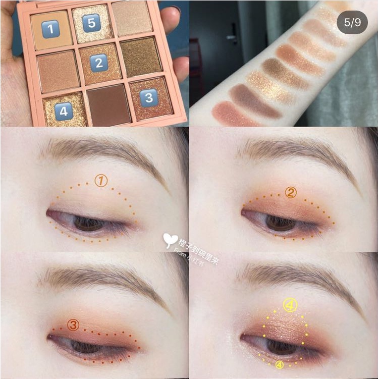 Bảng Phấn Mắt 9 Màu Lì / Nhũ Trong Suốt 3ce