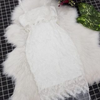Đầm body ren lông vũ