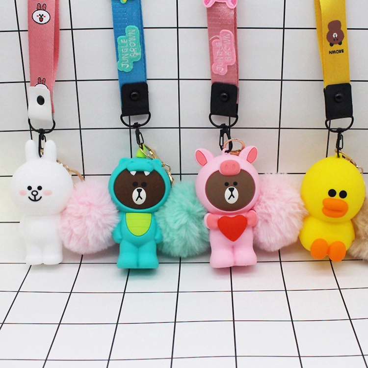 Móc khoá Silicon dạng túi hình nhân vật hoạt hình đáng yêu