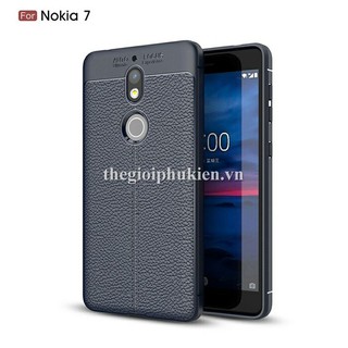 Ốp lưng Nokia 7 silicon giả da, chống sốc Auto Focus