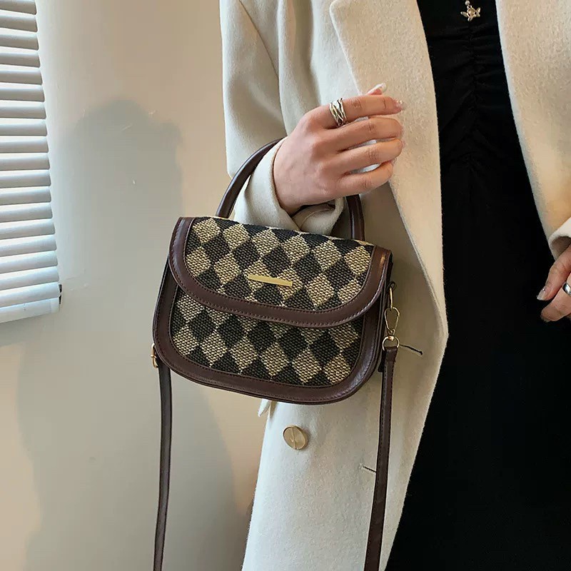 túi xách tay + đeo chéo nữ da thật size 18 cm hàng xuất dư có sẵn đủ màu