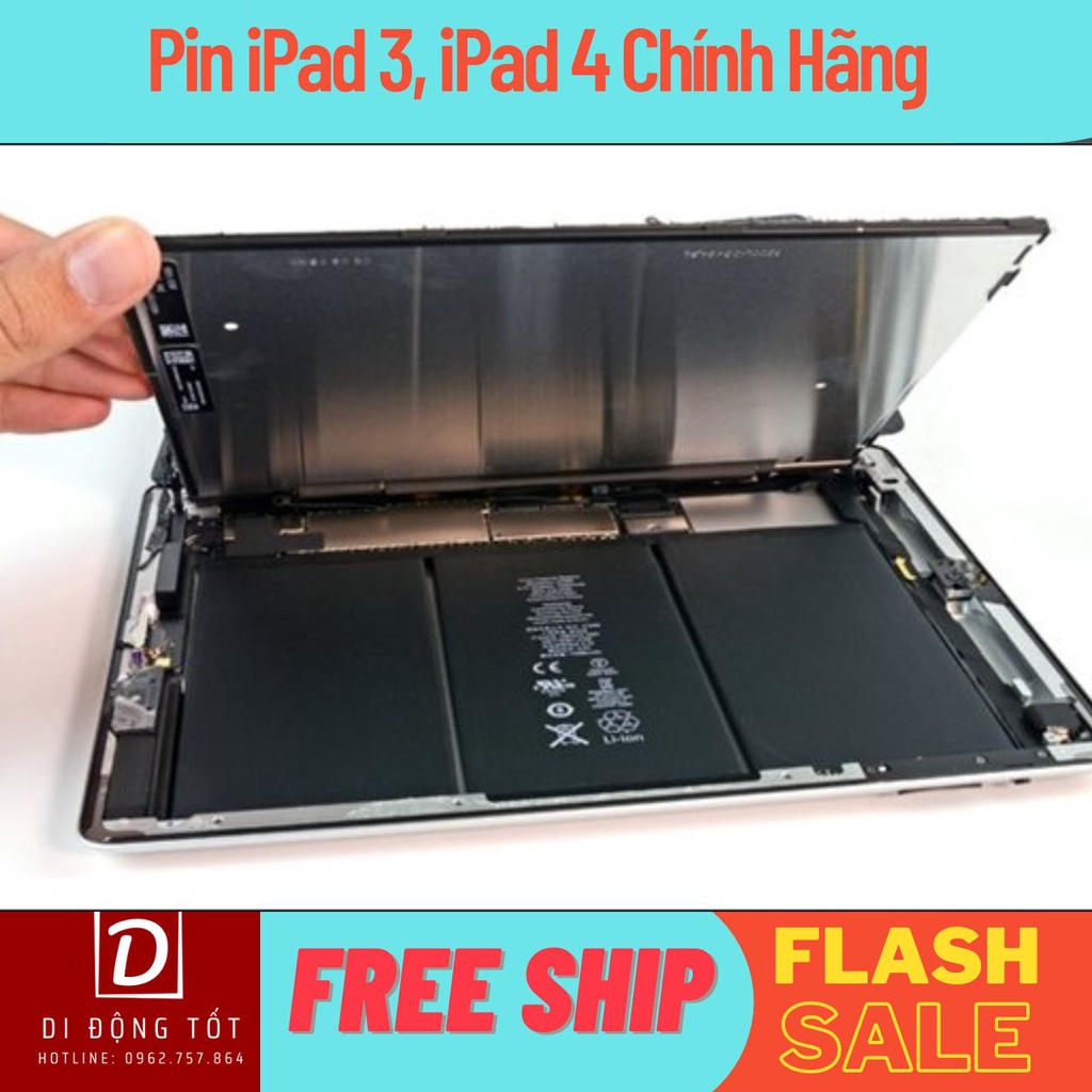 Pin máy tính bảng iPad 3, iPad 4 Zin , Bảo hành 12 tháng
