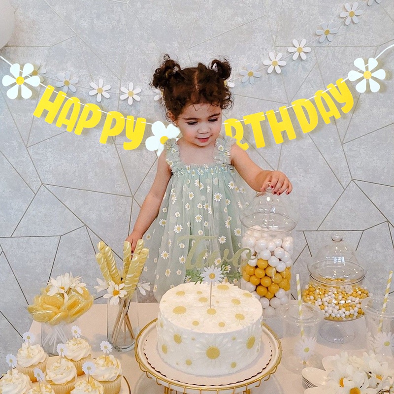 Băng Rôn Treo Tường Họa Tiết Hoa Cúc Dễ Thương Bắt Mắt Cho Bé