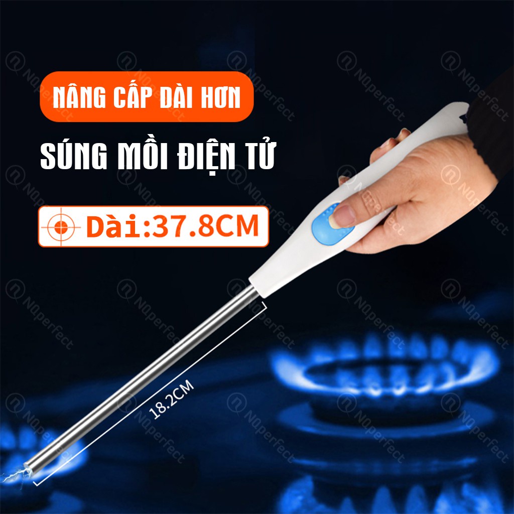 ℗☫Cây mồi bếp ga nâng cấp dài 37.8cm (bằng điện tử, bằng pin 1.5v) đánh lửa cực nhạy, an toàn hơn