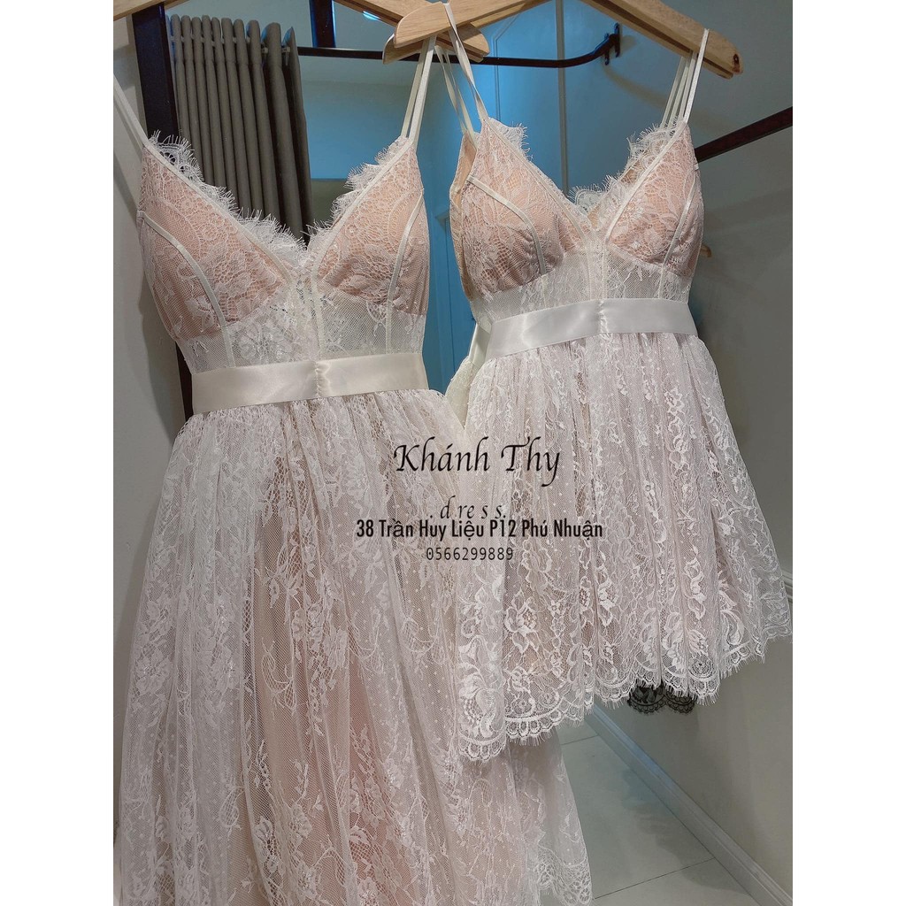Váy 2 dây cổ V dáng dài , ngắn