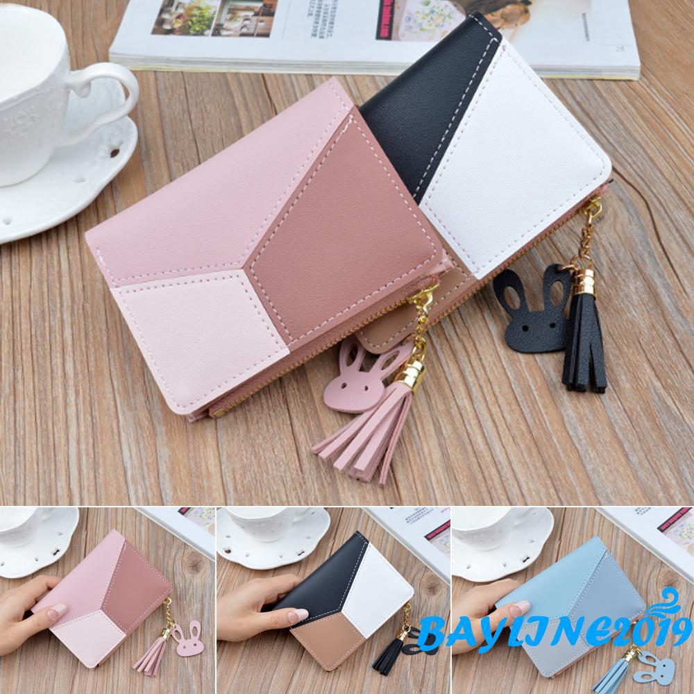 hღ✯Ví ngắn nữ Ví nhỏ bằng da nữ gấp đựng tiền xu Ví đựng tiền