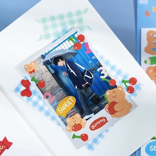 SET 2 TẤM STICKER GẤU TRANG TRÍ BULLET JOURNAL, TOPLOADER, BINDER