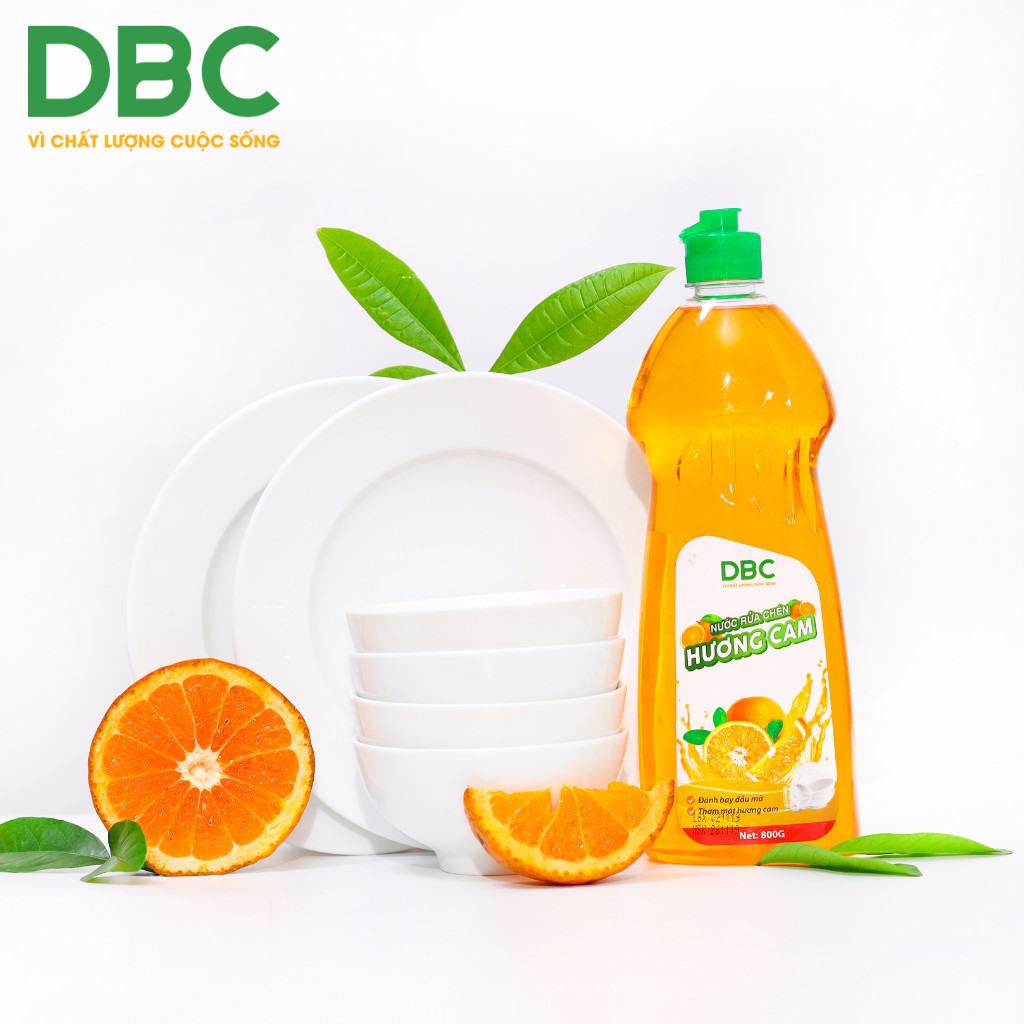 Nước Rửa Chén Hương Cam, Chanh Sả DƯỢC BẢO CHÂU An Toàn Với Trẻ Em Chai 800g