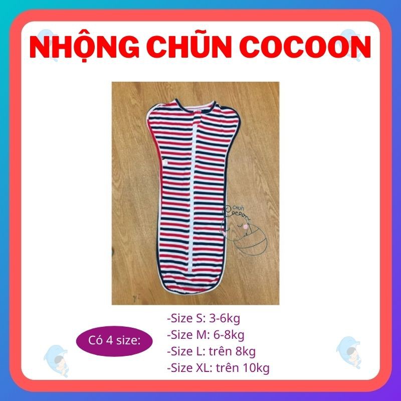 Nhộng Chũn Cocoon Co Dãn 4 Chiều Chính Hãng Cho Bé Giúp Bé Ngủ Ngon Giảm Giật Mình, Giảm Quấy Khóc