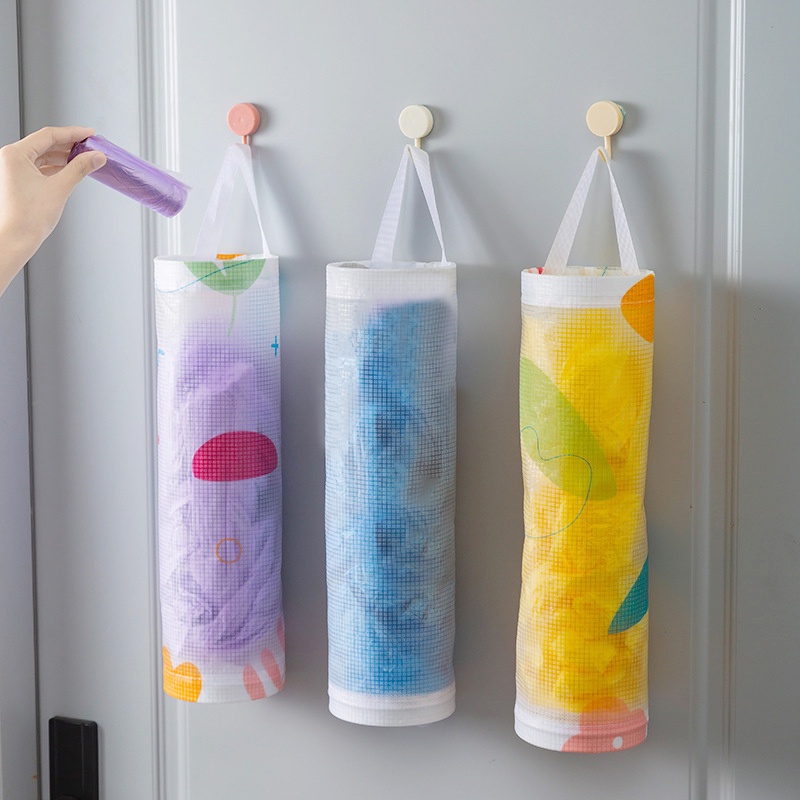 Túi Lưới Treo Tường Dạng Ống Dài Đựng Túi Nilon