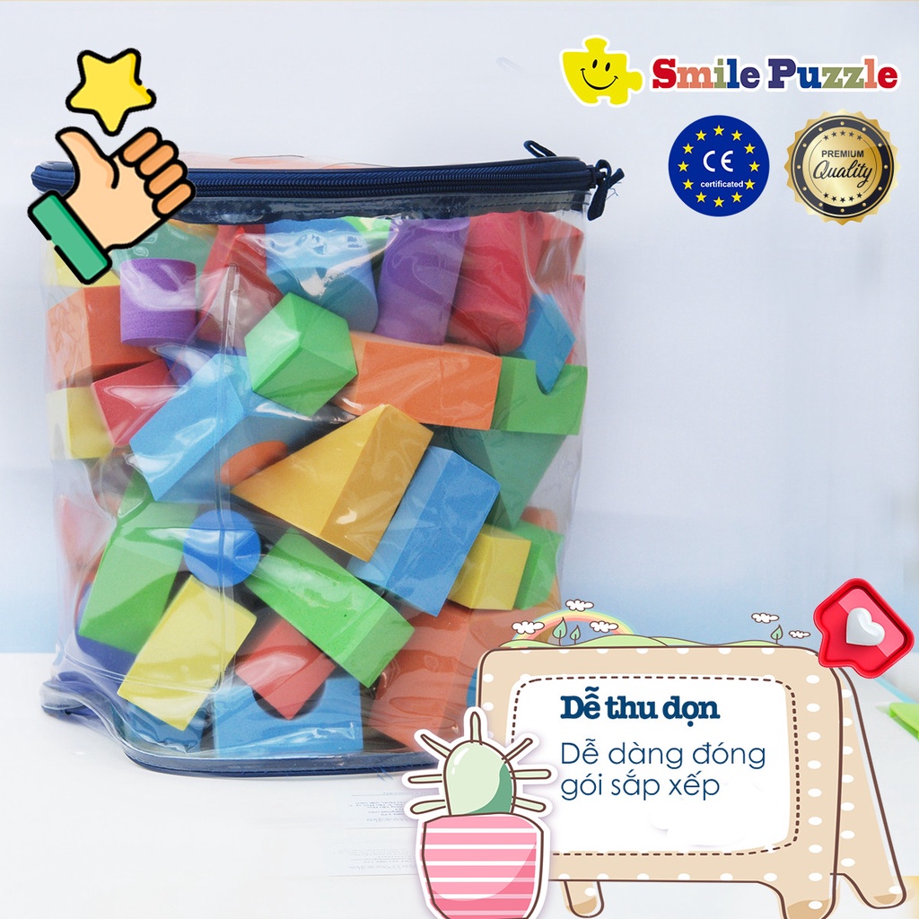 Khối xốp xây dựng sáng tạo cho bé Smile Puzzle