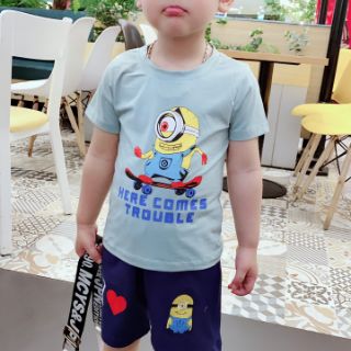 Bộ bé trai cotton sịn sò minion