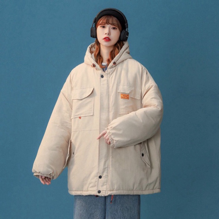 Áo Khoác Mùa Đông, Áo Khoác Kaki Nam Nữ Cặp Đôi Unisex Chất Dày Dặn Hàng Quảng Châu