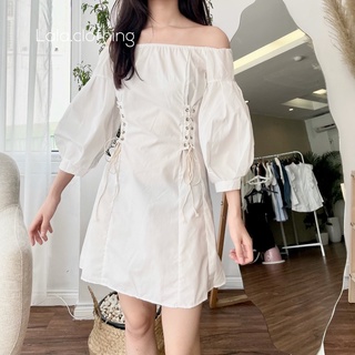 (SẴN) Váy trễ vai đan dây