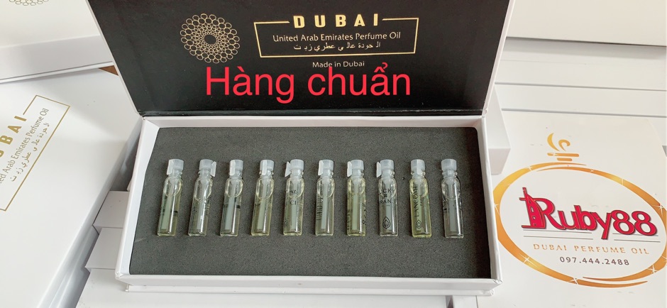 Set thử 10 tinh dầu nước hoa hàng chuẩn xách tay Dubai,tặng kèm khẩu trang Polo | Thế Giới Skin Care