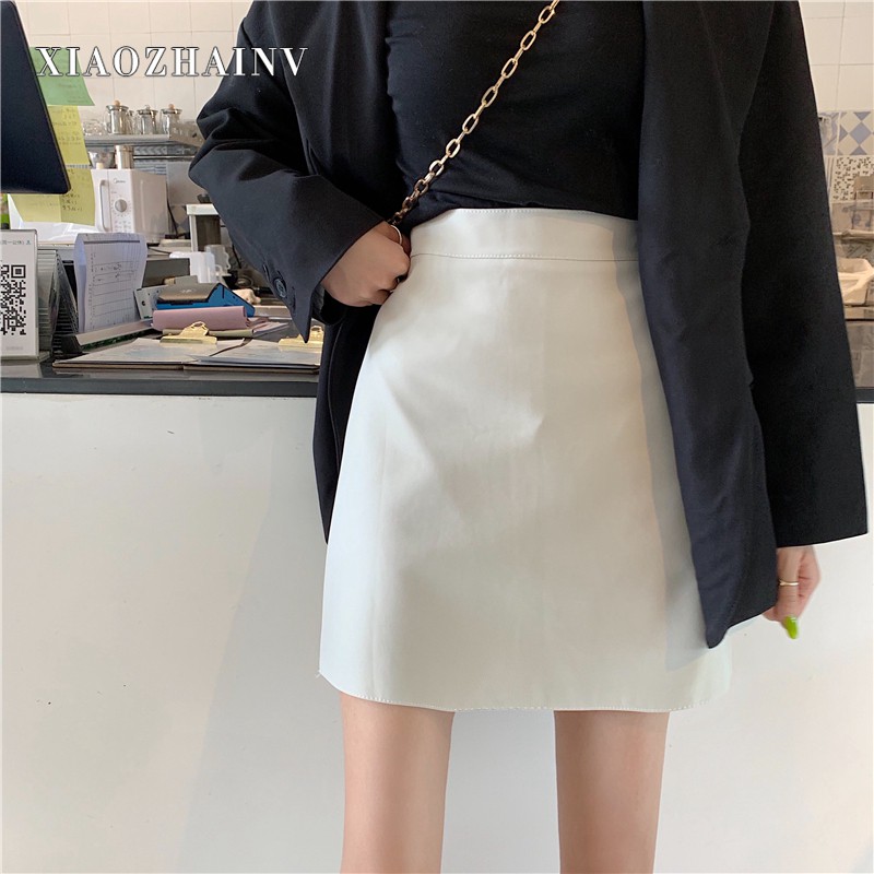 Xiaozhainv Chân Váy Da Dáng Chữ A Phong Cách Thời Trang Hàn Quốc Cho Nữ