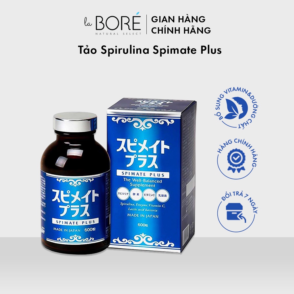 Tảo Spirulina Spimate Plus LABORE, Bổ Sung Vitamin Và Các Dưỡng Chất Cần Thiết Cho Cơ Thể [Hộp 600 Viên]