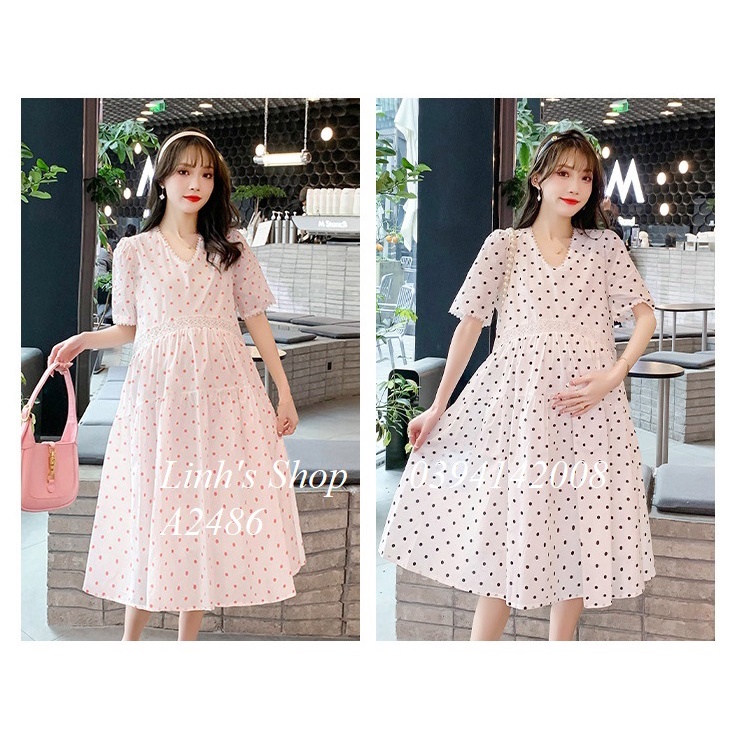 Váy Bầu Đầm Bầu Sơ Mi Hè A2486