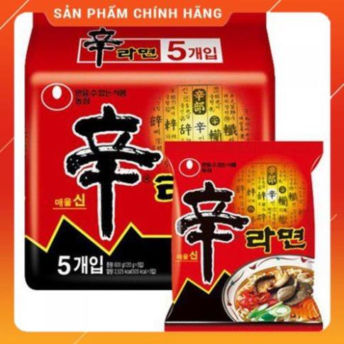 Hàng nội địa -  Lốc 5 gói Mì cay Shin Ramyun gói 120gr