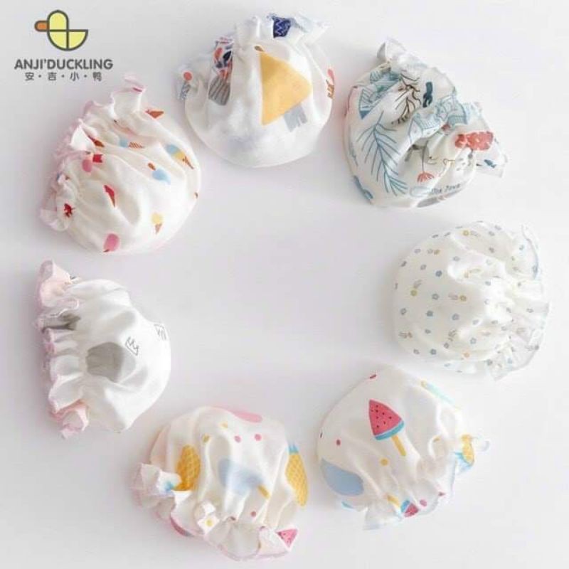 Mũ sơ sinh. Mũ cotton cho bé. Mũ vải nhún bèo đẹp cho bé sơ sinh