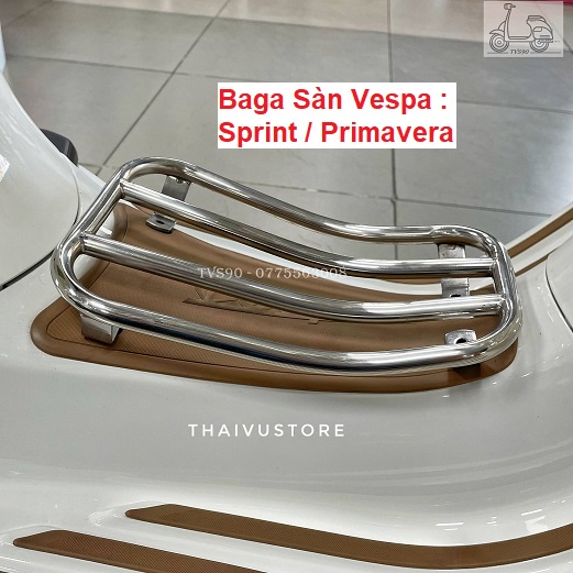 Baga Sàn Vespa Sprint Primavera GTS GTV Màu trắng inox