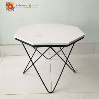 BÀN TRÀ NGÔI SAO [ Đường kính 60cm cao 45cm],  mặt đá vân mây sịn sò