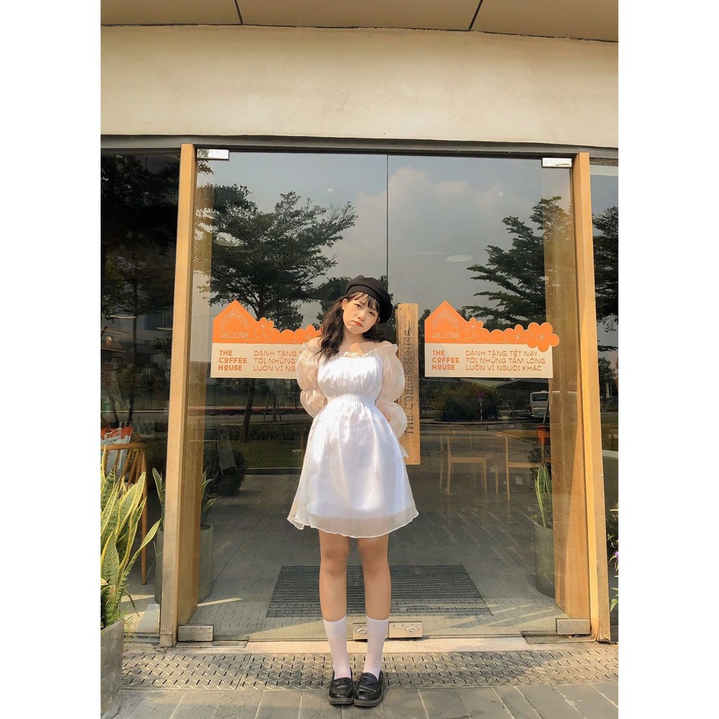 (CLIP THẬT) Đầm trễ vai voan lấp lánh bẹt vai | BigBuy360 - bigbuy360.vn